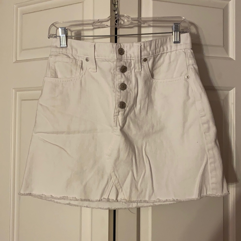 Madewell White Denim Skirt